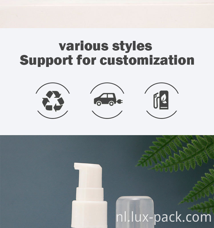 18/410 20/410 Spray Panis Cosmetic Cream Pump Jar met overdrachtspompontvanger